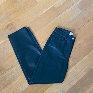 Dark Green Aritzia Melina Leather Pant